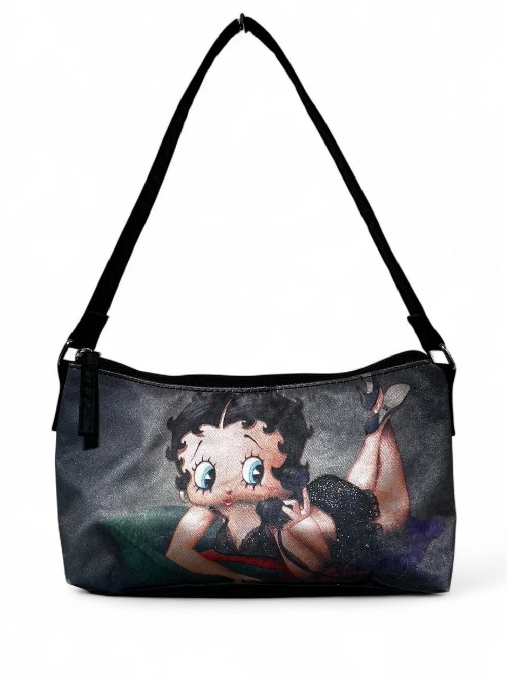 Betty Boop Black Mini Shoulder Bag with Colorful Graphic